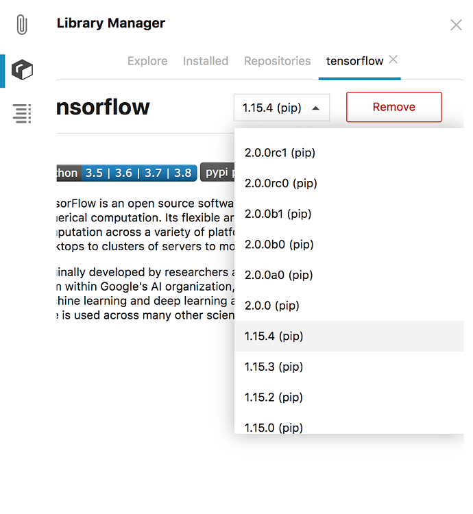 Install tensorflow 1 15 in datalore problems and bugs datalore forum